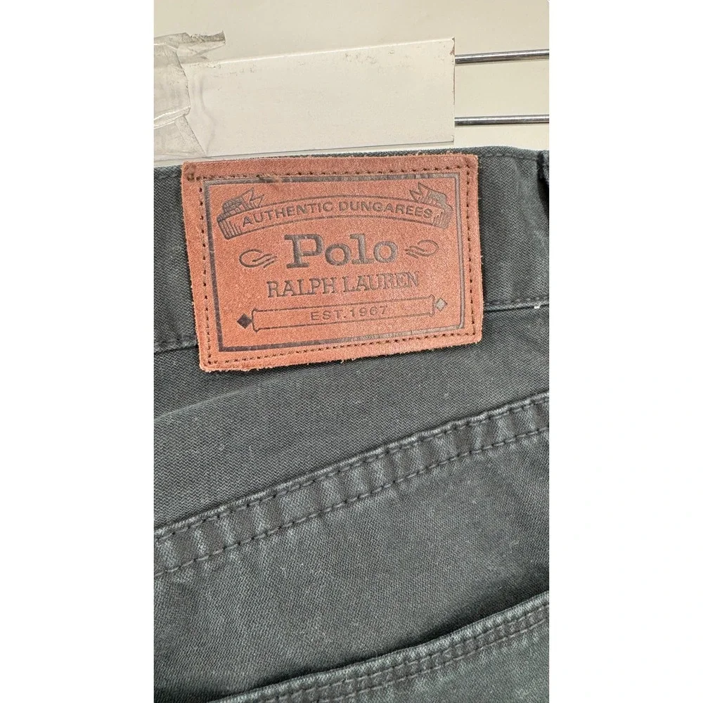 Polo Ralph Lauren Chino Pants Mens 36x34 Black Straight Leg Dungaree Red Pony